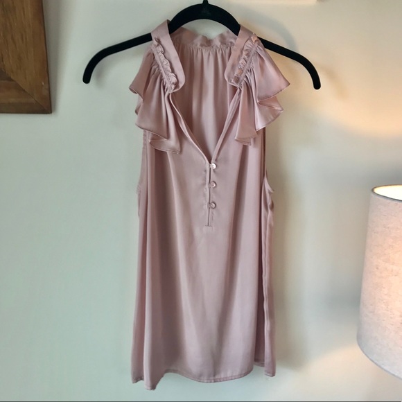 Violet & Claire Tops - Pale pink mauve silky, sexy and feminine poly M